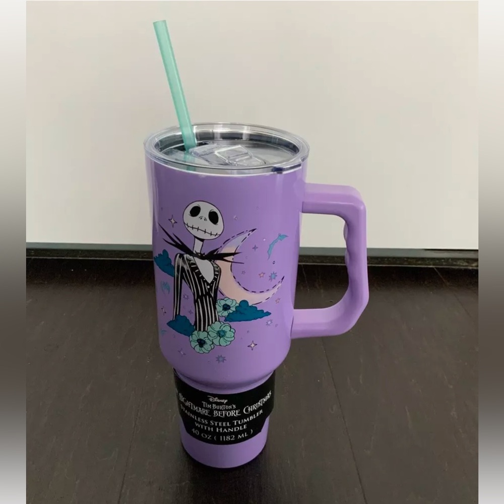 Nightmare Before Christmas 40 oz Tumbler Handle Straw Disney - NEW